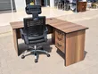 L-Shaped Desk na Kiti cha Mesh cha Swivel - Boss Office Products - 1