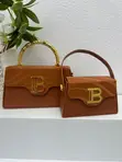Stylish Beige 'B' 2-in-1 Handbag - 4