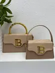 Stylish Beige 'B' 2-in-1 Handbag - 5