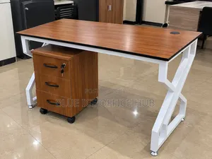 Dawati la Ofisi la Mbao Lenye Droo 3 - Nyeusi