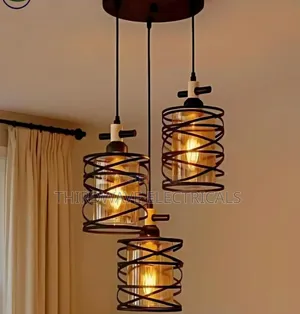 Taa ya Chumba ya Kisasa ya Viwanda ya Spiral Cage yenye Mwanga 3