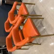 Orange Leather Dining Chairs Set of 4 - Brand New - 4