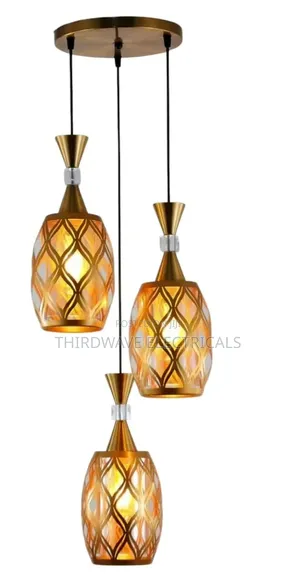 3-in-1 Golden Pendant Light Chandelier