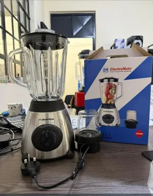 Electromate Blender Yenye Nguvu 2-in-1 na Kikombe cha Kioo - 1.5L