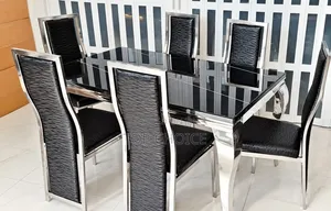 Modern Marble Dining Set with 6 Chairs