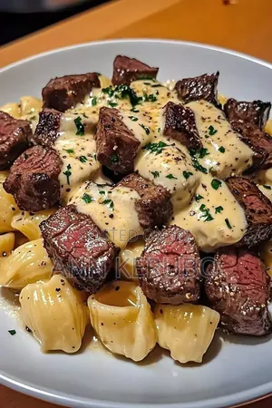 Steak Chunks with Pasta