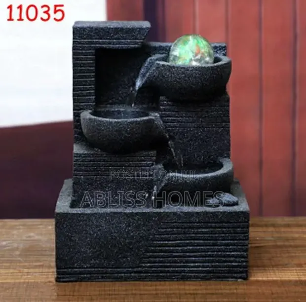 Tranquil Cascade LED Fountain ya Mezani - 1