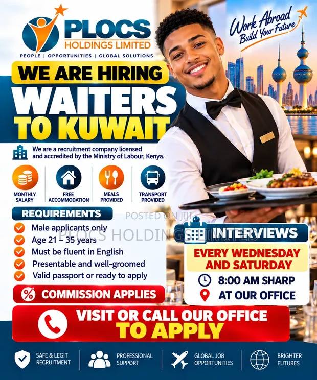Waiter Recruitment for Kuwait Hospitality - 1