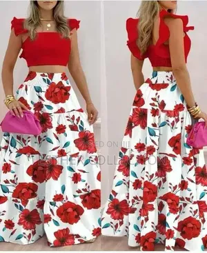 Shein Vazi la Likizo la Wanawake la Sexy la Ruffle na Maua