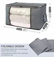 80L Foldable Clothes Organizer Bag with Clear Front Pane - 1