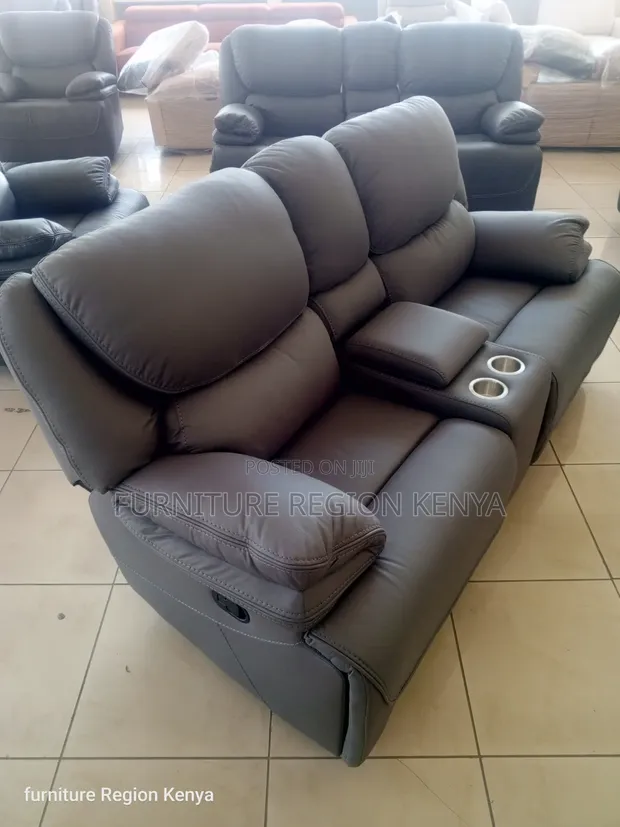Sofa ya Kifahari ya Kukunja ya Viti Viwili - Kijivu - 1