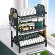 2/3 Tier Ubora wa Juu Carbon Steel Dish Rack - 2