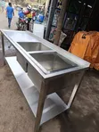 Double Bowl Stainless Steel Sink with Worktop - 1
