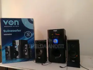 VON 2.1 Subwoofer Speaker - 116W RMS, Bluetooth, USB/SD, Redio ya FM