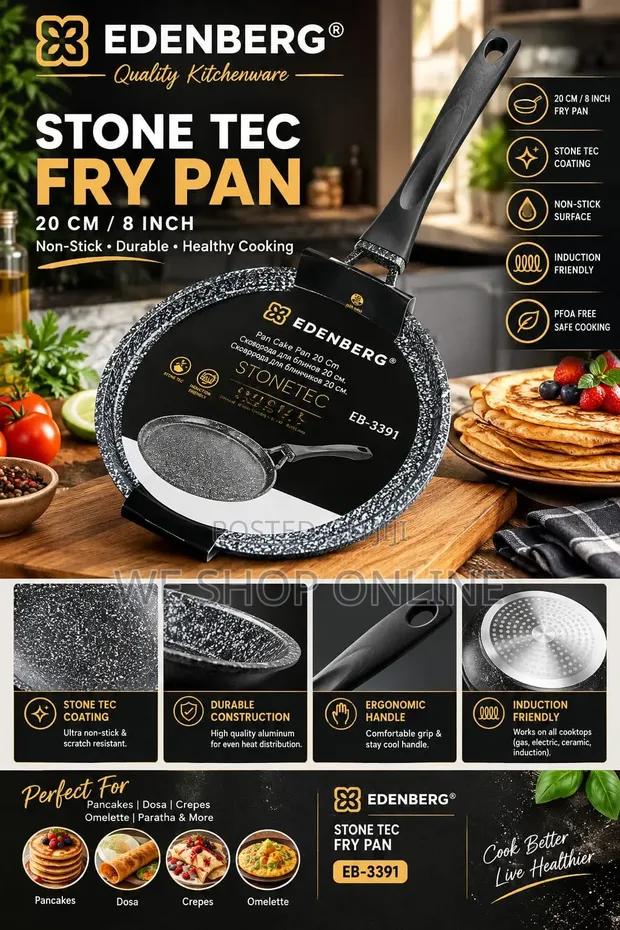 Edenburg Black Frying Pan (20cm) - 1
