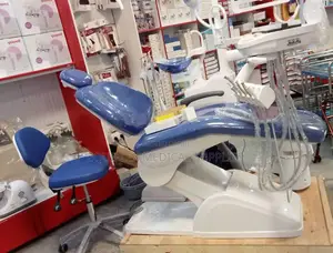 Modern Blue Dental Chair Package with Compressor & Whitening Machine