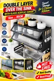 Double Layer Over Sink Rack with Acrylic Cover - 3