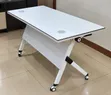 White Foldable Office Desk - Mobile Computer Table - 3
