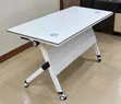White Foldable Office Desk - Mobile Computer Table - 5