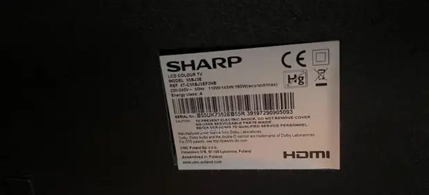 Sharp TV ya Inchi 55 (Skrini Zimevunjika) - 1
