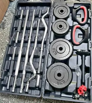 Set ya Dumbbell na Barbell Zinazoweza Kurekebishwa 58KG na Kisanduku