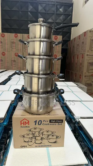 HomeMate 10pc Set ya Vyombo vya Kupikia vya Stainless Steel