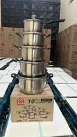 HomeMate 10pc Set ya Vyombo vya Kupikia vya Stainless Steel - 1