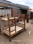 Brown Pallet Double Decker Bed (3.5ft x 6ft Top, 4ft x 6ft Bottom) - 2