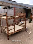 Brown Pallet Double Decker Bed (3.5ft x 6ft Top, 4ft x 6ft Bottom) - 3