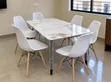White Dining Table Set na Viti 6 vya Eames - Kichwa cha Marumaru Chenye Maua - 3