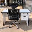 Boss Office Products Kiti cha Ergonomic na Dawati Nyeupe lenye Droo 3 - 1