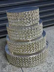 4-Piece Crystal Cake Stand Set with Iron Top - 1