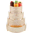 4-Piece Crystal Cake Stand Set with Iron Top - 3
