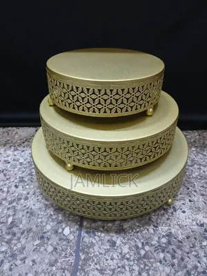3-Piece Gold Cake Stand Set (25cm, 30cm, 35cm)