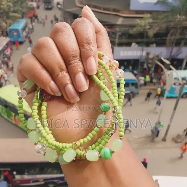Single Mint and Lime Beaded Waistbead - 1