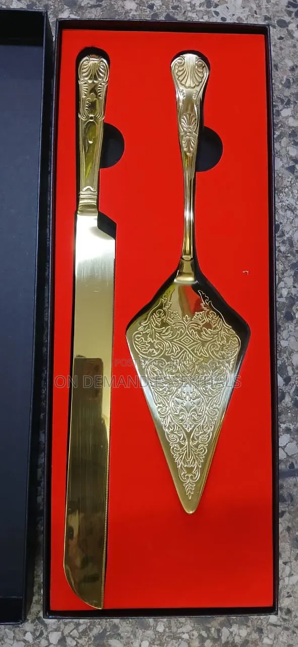 Gold Stainless Steel Cake Server Set - 1