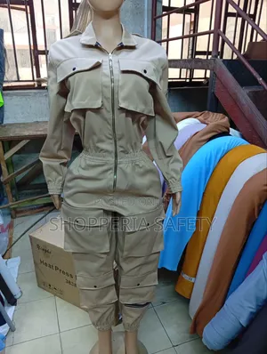 Beige Cargo Overall