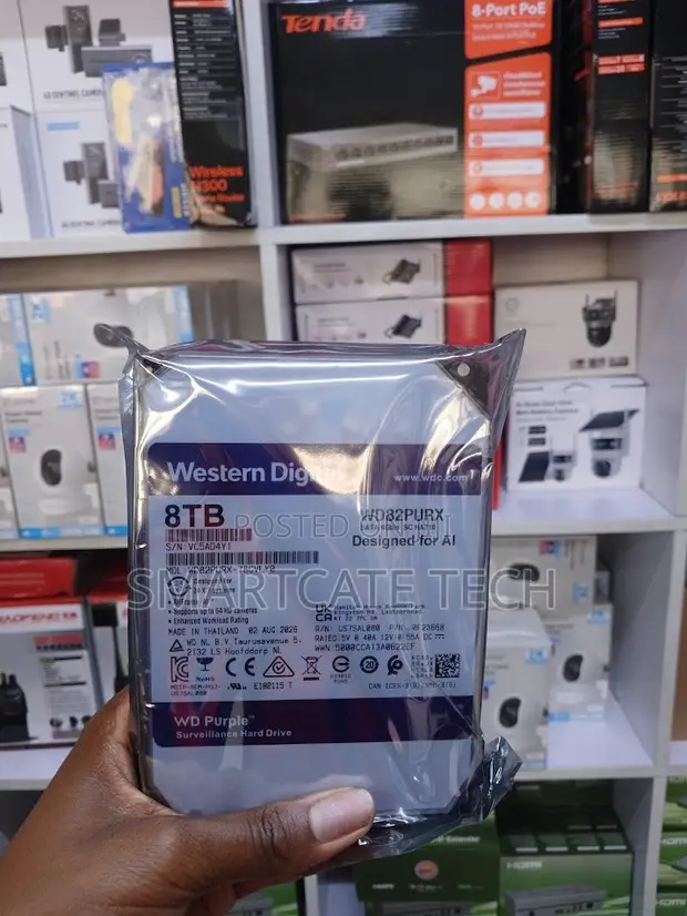 Original WD Purple 8TB HDD for CCTV & DVR - 1