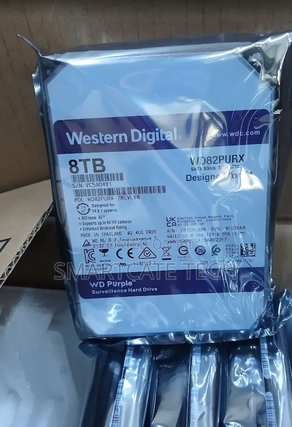 Western Digital 8TB WD Purple Pro HDD ya CCTV - 1
