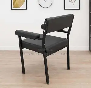 Catalina Armrest Chair - Black Faux Leather