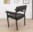 Catalina Armrest Chair - Black Faux Leather - 1