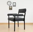 Catalina Armrest Chair - Black Faux Leather - 2
