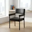 Catalina Armrest Chair - Black Faux Leather - 4