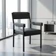 Catalina Armrest Chair - Black Faux Leather - 5
