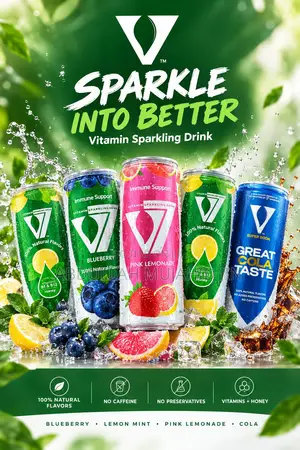 V7 Flavoured Sparkling Water Drink (Made in Egypt)