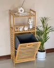 2-in-1 Bamboo Laundry Hamper with Shelf - 1