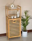 2-in-1 Bamboo Laundry Hamper with Shelf - 2