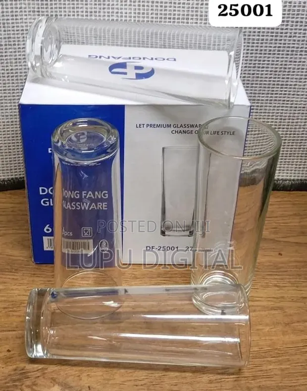 New DF-25001 275ml Glass Cups - Set of 6 - 1