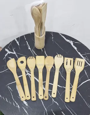 9-Piece Bamboo Cooking Utensil Set with Holder