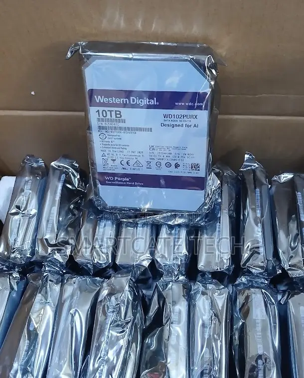 WD Purple 10TB Hard Drive ya CCTV kwa DVR/NVR - 1
